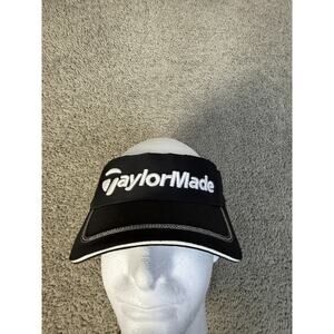 TaylorMade Hat Visor Strap Back Mens One Size Black Golf Adjustable Logo Sports